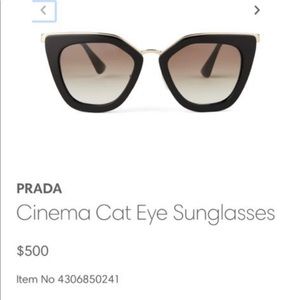 Prada Cinema Cat Eye Sunglasses